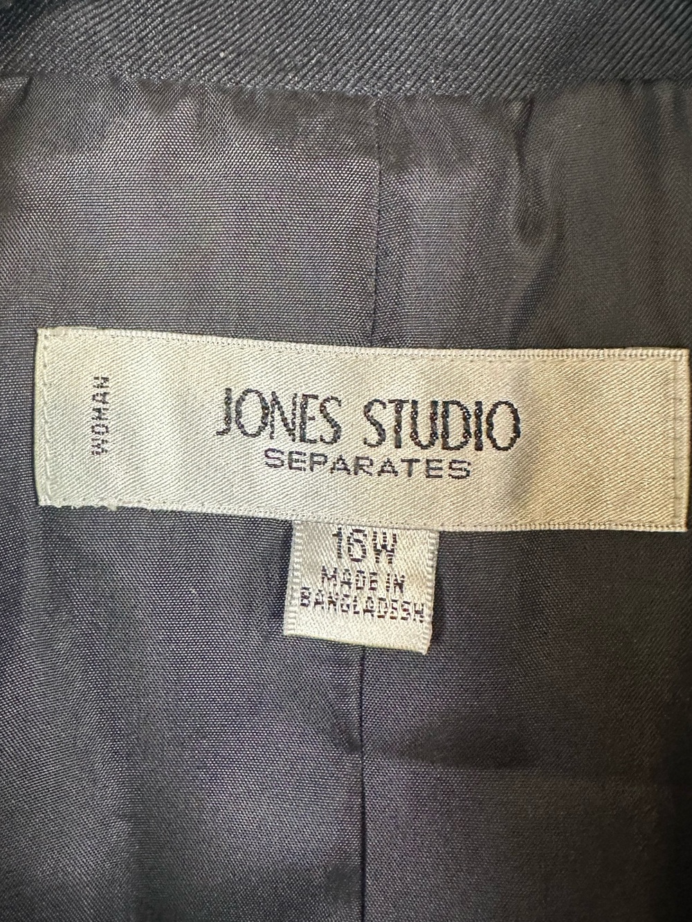 Jones Studio Separate 16W Black 2 Piece Pantsuit Blazer Trouser Career Suit 1164 - Picture 2 of 16